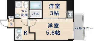 セレニテ上町台【10階】の間取り