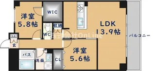 レジディア玉造【8階】の間取り