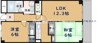 プルミエハイツ花園【1階】の間取り
