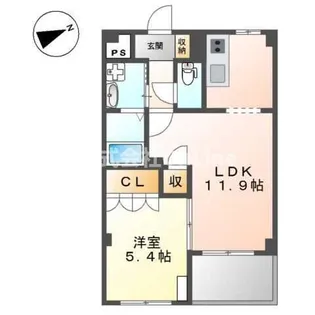 フローラ久宝寺【5階】の間取り