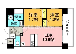 スプランディッド玉造DUE【2階】の間取り