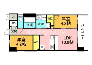 スプランディッド城東関目【7階】の間取り
