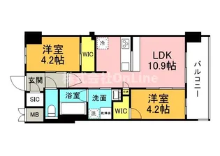 スプランディッド城東関目【7階】の間取り