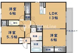 ヴィラウィステリア【3階】の間取り