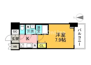 スプランディッド上本町WEST【7階】の間取り