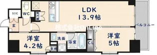 スプランディッド上本町WESTⅡ【11階】の間取り