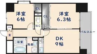 ラ・フォーレ久宝園【7階】の間取り