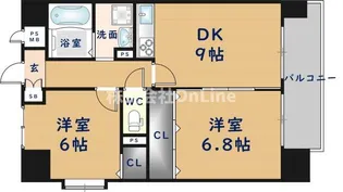 ラ・フォーレ久宝園【7階】の間取り