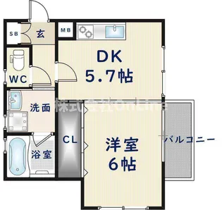 小若江ハイツ【2階】の間取り