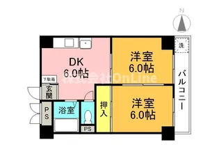 玉造パークハイツ【3階】の間取り