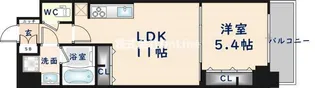 スプランディッド上本町WESTⅡ【14階】の間取り