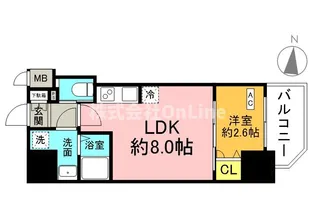 スワンズシティ大阪クレアスト【3階】の間取り