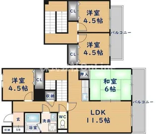 ハイツホロン【4階】の間取り