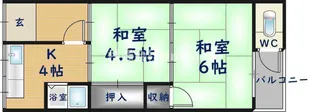 川口ハイツ【1階】の間取り