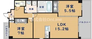 クレシア布施【5階】の間取り