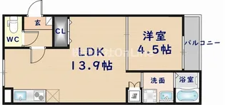 エフアセシアサンド【1階】の間取り