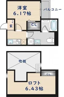 ティースカイながせ【1階】の間取り