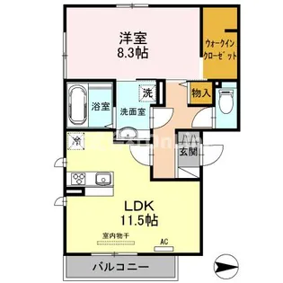 ソレイユ八尾【2階】の間取り