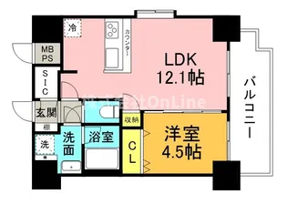 スプランディッド阿倍野【12階】の間取り