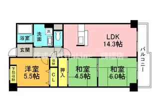 シャトークレール【2階】の間取り