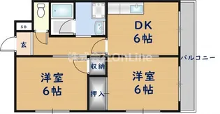 サンハイツ高井田【1階】の間取り