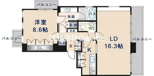 インターフェルティ真田山【7階】の間取り