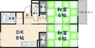 ブランミュール浅野2【1階】の間取り