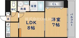 ドゥミルアン東大阪【6階】の間取り