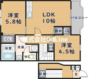 ピースフルコート【2階】の間取り