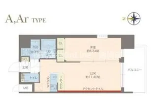 プレジオ城東【11階】の間取り
