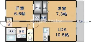 エトワール東大阪【3階】の間取り