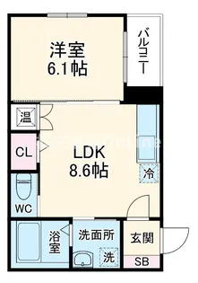 トップヒル森河内【3階】の間取り