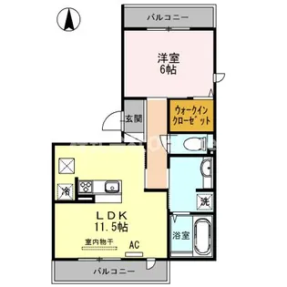 グランシャリオB棟【1階】の間取り