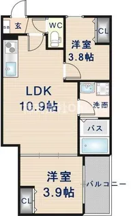 D porta granz【3階】の間取り
