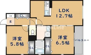 ヴィラロイヤルシティー【2階】の間取り