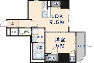 La CASA 上汐【9階】の間取り