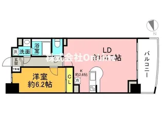 セレッソコート上本町EAST【6階】の間取り