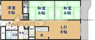 プラムガーデンハイツ【6階】の間取り