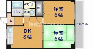 エイチ・ツー・オー高井田Ⅱビル【8階】の間取り