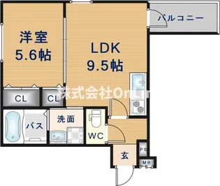 フジパレス瓜生堂Ⅱ番館【1階】の間取り