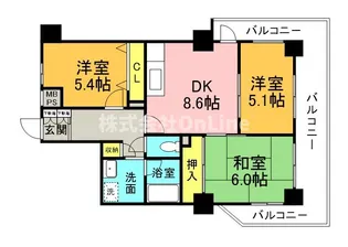 第一玉造マンション【6階】の間取り
