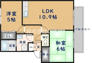 ココ・ソレジオ B【2階】の間取り