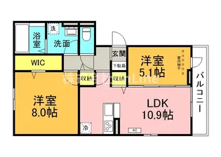 アークグレイス源氏ケ丘【2階】の間取り