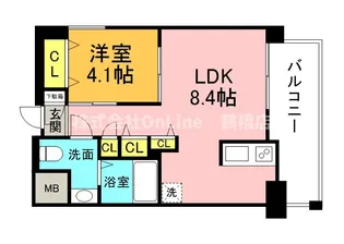アニマーレ長堀【4階】の間取り