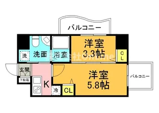 セレニテ上町台【2階】の間取り