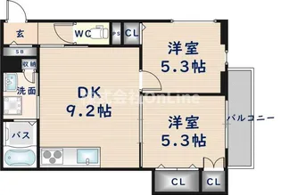 クリエオーレ新鴻池【2階】の間取り