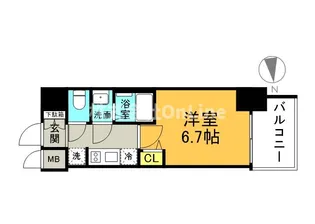 プレサンス谷町リーベ【8階】の間取り
