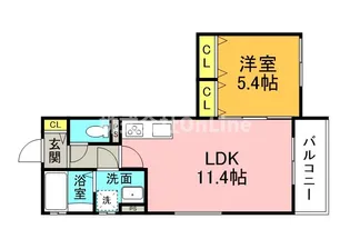 クリエオーレ荒本Ⅰ【2階】の間取り