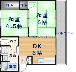 サンライフ玉串B棟【1階】の間取り