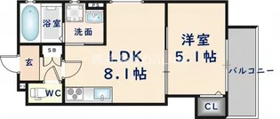 クリエオーレ吉田【1階】の間取り